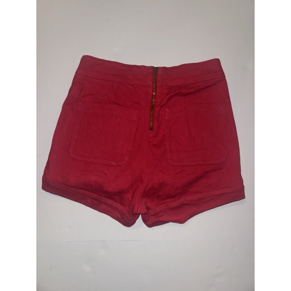 Cooperative Red High Rise Shorts Womens Size 6 Zip Back Stretch - Picture 4 of 6